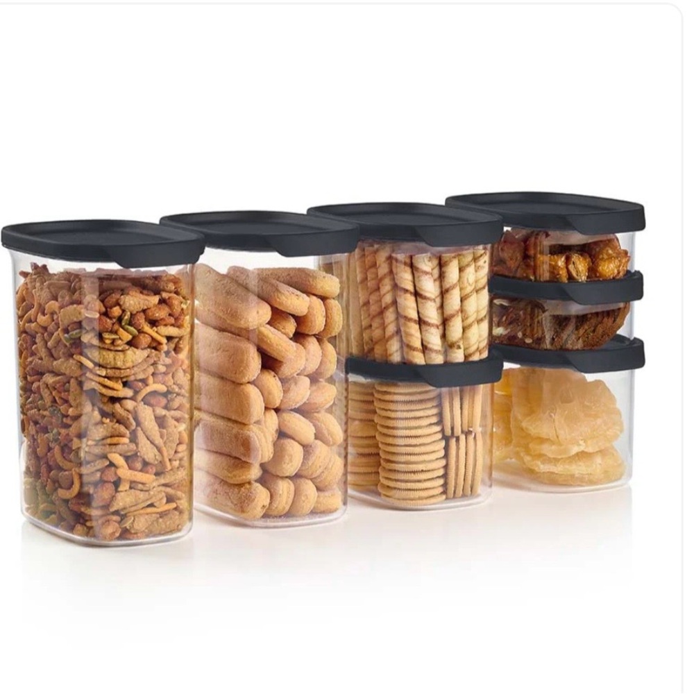 NEW! Tupperware Ultra Clear Oval Container 7-piece Set w/ Black Seals (LAST 1)